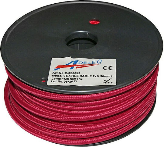 Adeleq Fabric Cable 2x0.5mm² in Turquoise Color 1m 9-025007