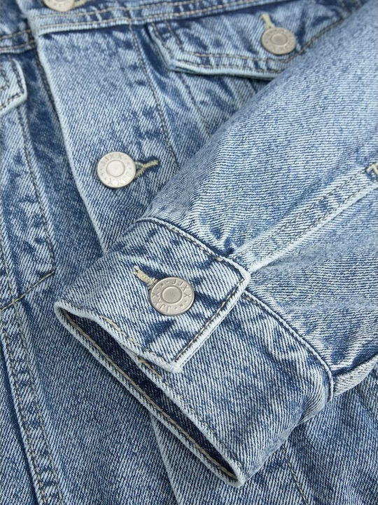 Scurtă Jachetă de femei din denim Albastru deschis