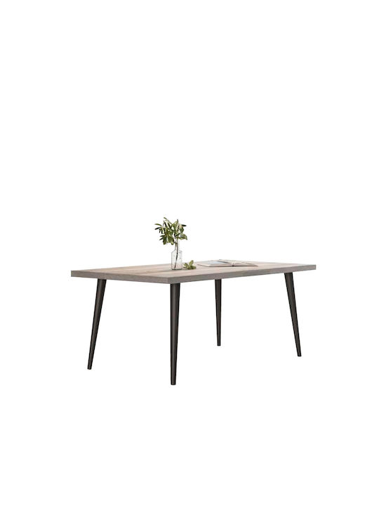 Νο 11 Table Dining Room Wooden with Metal Frame Ink 120x70x79cm