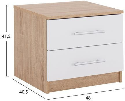 Wooden Bedside Table Sonama-Λευκό 48x40.5x41.5cm