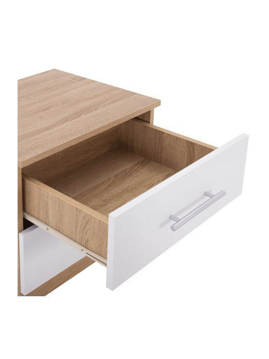 Wooden Bedside Table Sonama-Λευκό 48x40.5x41.5cm