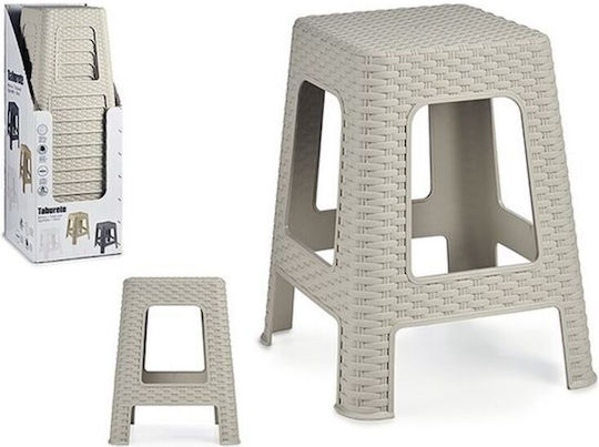 Σκαμπό Εξωτερικού Χώρου Rattan Λευκό 36x36x45cm