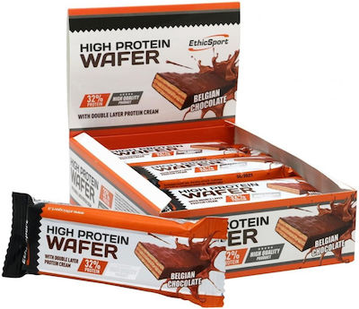 EthicSport High Protein Wafer Μπάρα με 32% Πρωτεΐνη & Γεύση Belgian Chocolate 35gr