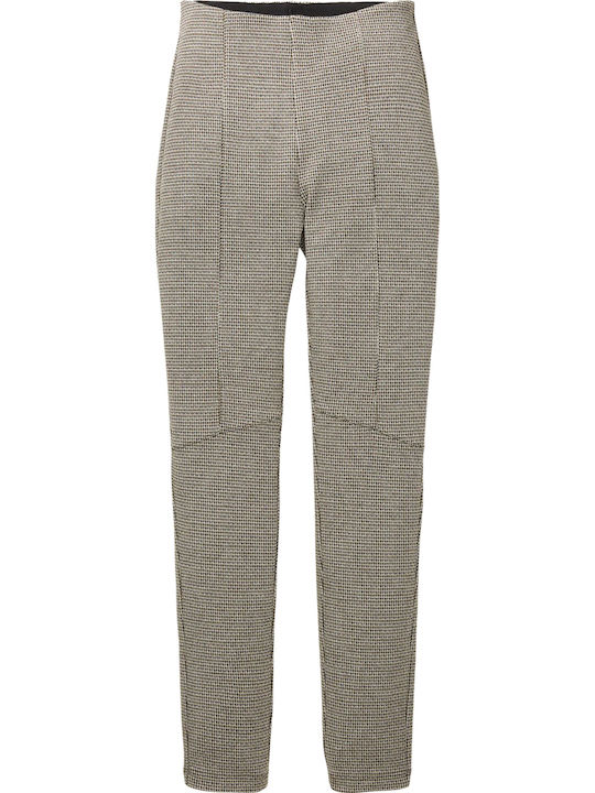 Dama Tesatura Pantaloni Carou Bej