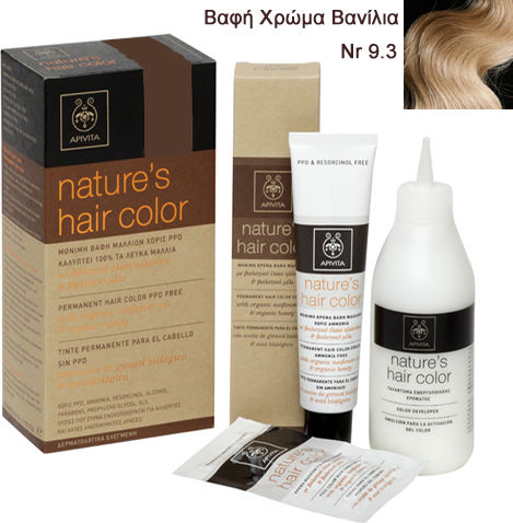 Apivita Nature's Hair Color Βαφή Μαλλιών Χωρίς Αμμωνία 9.3 Βανίλια 50ml