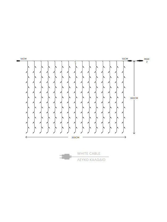 480 Λαμπάκια LED 3μ. x 300εκ. RGBW τύπου Κουρτίνα
