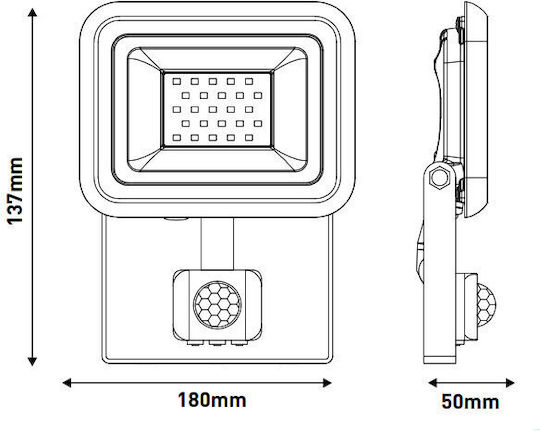 Eurolamp Waterproof LED Floodlight 20W Cold White 6500K IP44