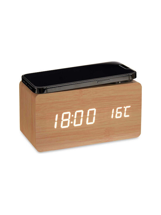 Gift Decor Ceas Digital de Masă cu Alarmă & Încărcare Wireless 86295