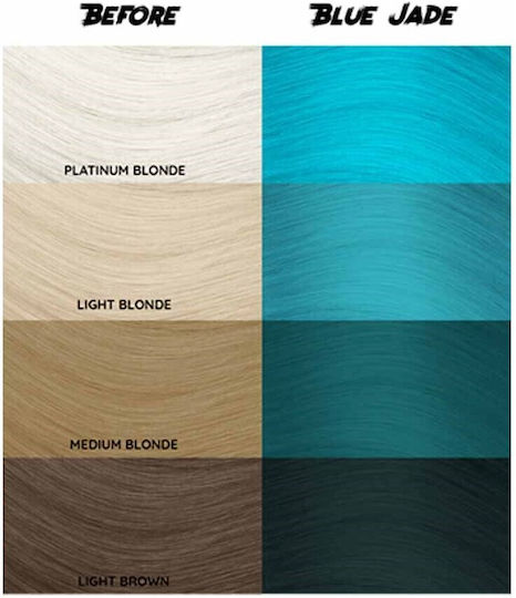 Crazy Color Semi-Permanent Προσωρινή Βαφή Μαλλιών Blue Jade 67 100ml 15gr