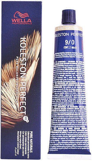 Wella Koleston Perfect Me+ Pure Naturals Βαφή Μαλλιών 9/0 Πολύ Ανοιχτό Ξανθό 60ml