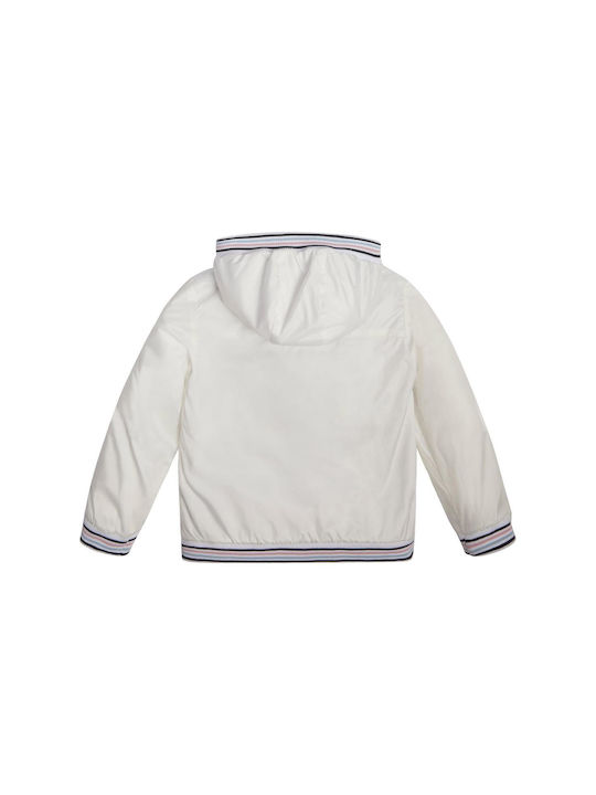 Guess Kids Casual Jacket short Hooded White