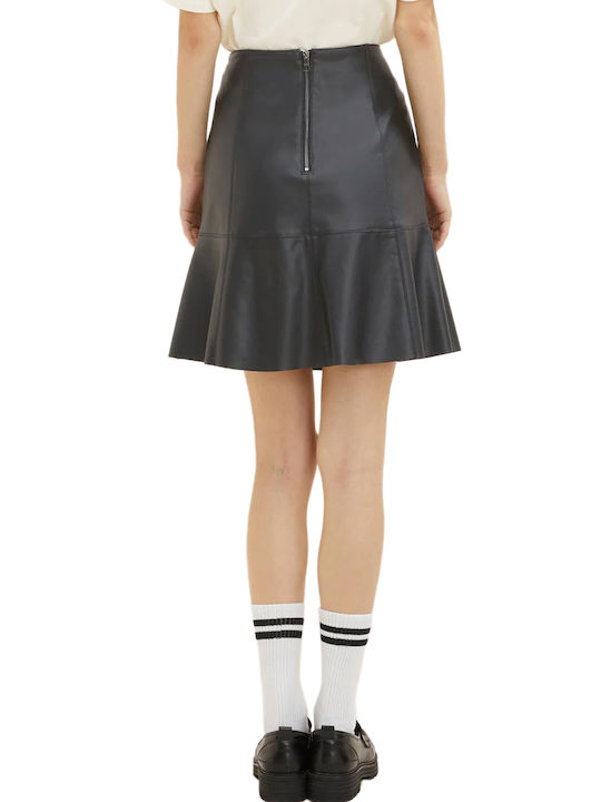 Tom Tailor Leather Skirt in Black color