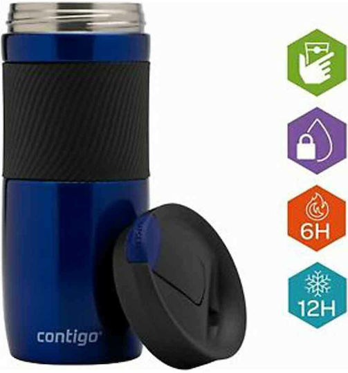 Contigo Byron SS Pahar Termos Oțel inoxidabil Fără BPA 470ml Albastru cu Mustiuc