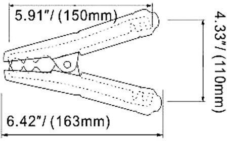Crocodile Clip Red Crocodile clip 400A 163mm 01.113.0081
