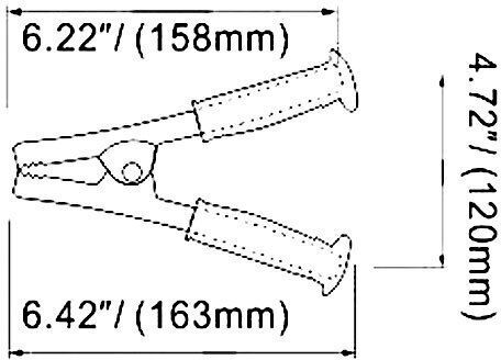 Krokodilklemmen Krokodilklemme 500A 163mm 01.113.0080 2Stück