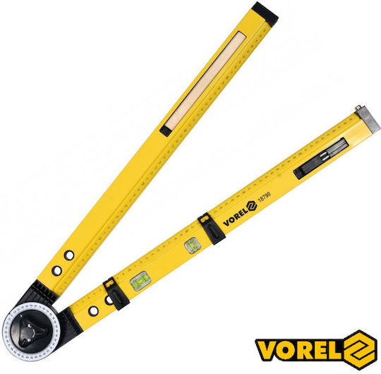 Vorel Winkelmesser Für Maurer / Bauarbeiten Aus Aluminium Länge 63cm Mit Winkelmesser Und Wasserwaage