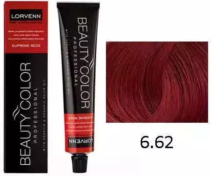 Lorvenn Beauty Color Supreme Reds Βαφή Μαλλιών 6.62 Ξανθό Σκούρο Κόκκινο Ρουμπινί 70ml
