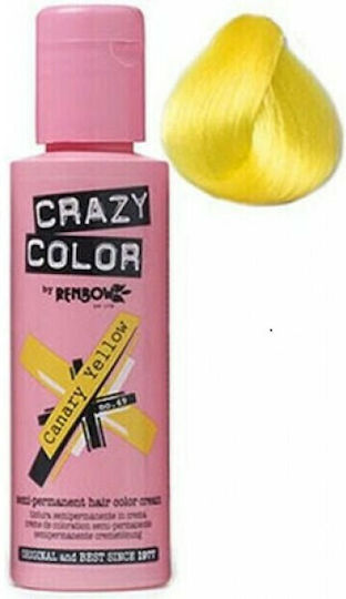 Crazy Color Semi-Permanente Temporäre Haarfarbe 49 Canary Yellow 100ml