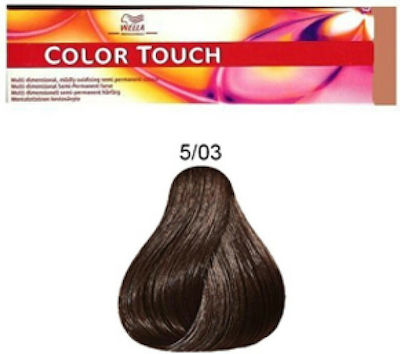 Wella Color Touch Pure Naturals Βαφή Μαλλιών Χωρίς Αμμωνία 5/03 Καστανό Ανοιχτό Φυσικό Χρυσό 60ml