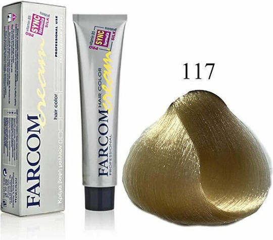 Farcom Hair Color Cream Βαφή Μαλλιών 117 Ξανθό Πολύ Ανοιχτό 60ml