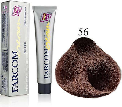 Farcom Hair Color Cream Hair Dye 56 Blonde Dark Red 60ml