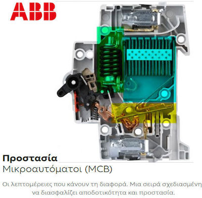 Abb 2-Poles Automatic Circuit Breaker 10A 6kA Καμπύλης K 24832