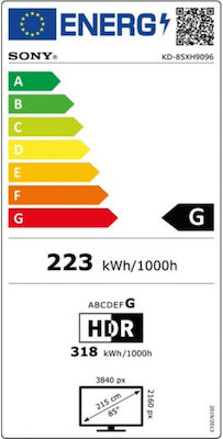 Sony Smart Τηλεόραση 85" 4K UHD LED KD-85XH9096 HDR (2020)