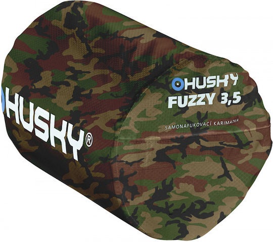Husky Fuzzy Αυτοφούσκωτο Μονό Υπόστρωμα Camping 180x58cm Πάχους 3.5cm Χακί