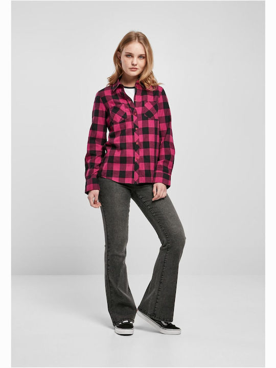 TB1280 Langärmelig Damen Hemd Wild Violet/Black Geprüft