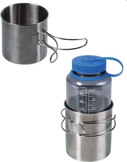 Mil-Tec Glass for Camping Stainless Steel Cup with Folding Handle 800 ml
