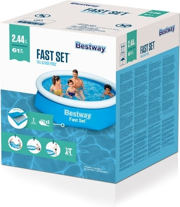 Bestway Piscină Rotundă 1880lt Gonflabilă 244x61cm Albastră