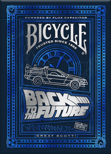 Bicycle Back to the Future Συλλεκτική Τράπουλα Πλαστική για Poker Μπλε