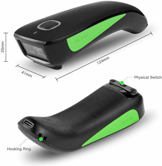 Netum C740 Scanner Χειρός Ασύρματο με Δυνατότητα Ανάγνωσης 1D Barcodes