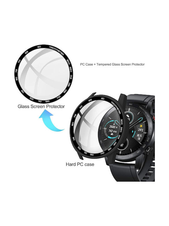 Tech-Protect Defense Plastikhülle in Schwarz Farbe für Honor Magic Watch 2 46mm