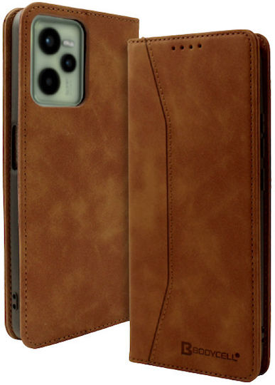 Bodycell Book Δερματίνης Καφέ (Realme C35)