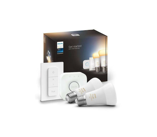 Philips Smart Bulbs LED 8W for Socket E27 and Shape A60 Adjustable White 1100lm 2pcs