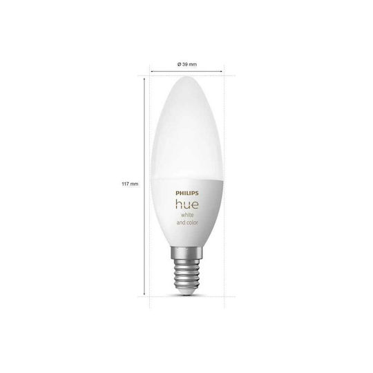 Philips Bec Smart LED 5.3W pentru Dulie E14 RGBW 470lm Reglabil în intensitate