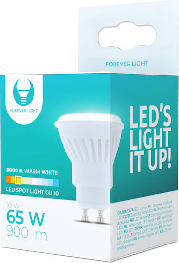 Forever Light LED Bulb 10W for Socket GU10 and Shape MR16 Warm White 900lm