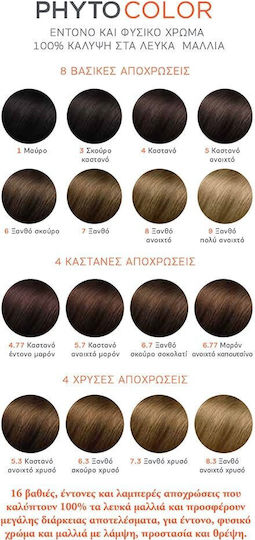 Phyto Phytocolor Βαφή Μαλλιών Χωρίς Αμμωνία 4.77 Καστανό Έντονο Μαρόν 50ml