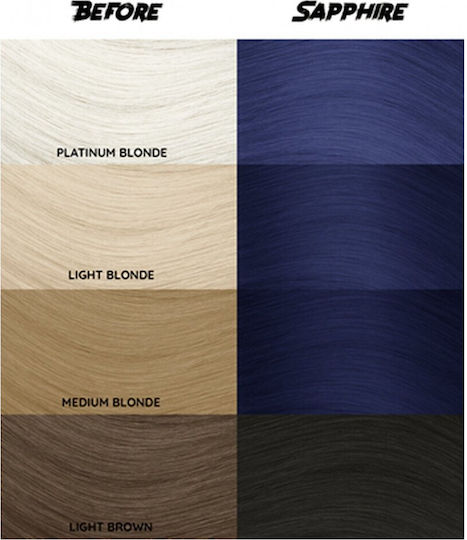 Crazy Color Semi-Permanent Προσωρινή Βαφή Μαλλιών 72 Sapphire 100ml 15gr
