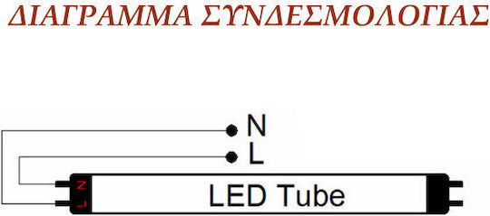 Adeleq LED Bulb 9W Fluorescent Type 60εκ. for Socket G13 and Shape T8 Natural White 900lm