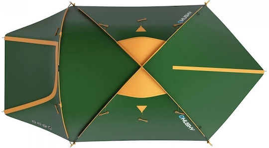 Husky Bizon 3 Classic Camping Tent Igloo Green with Double Cloth for 3 People 410x230x135cm