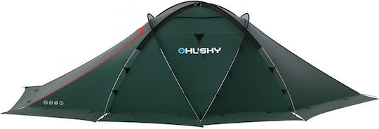 Husky Fighter Σκηνή Camping Igloo Πράσινη με Διπλό Πανί για 3 Άτομα 380x280x130εκ.