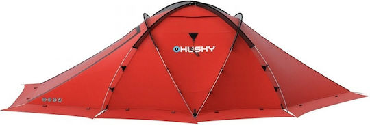 Husky Fighter Χειμερινή Σκηνή Camping Geodesic (Γεωδαιτική) Κόκκινη με Διπλό Πανί για 3 Άτομα 380x280x130εκ.