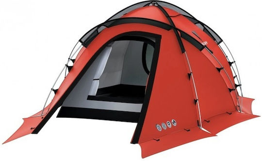 Husky Fighter Χειμερινή Σκηνή Camping Geodesic (Γεωδαιτική) Κόκκινη με Διπλό Πανί για 3 Άτομα 380x280x130εκ.