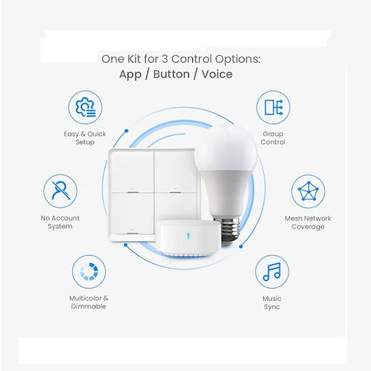 Broadlink Smart Lampe LED 10W für Fassung E27 und Form A60 RGB 800lm