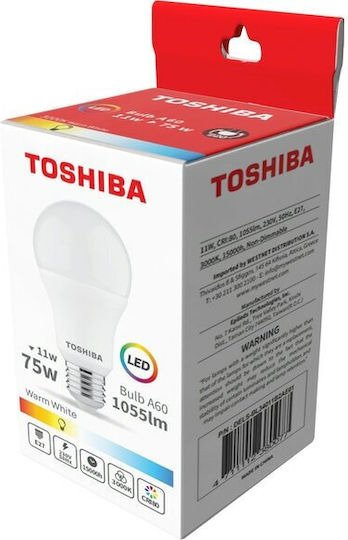 Toshiba N STD LED-Lampe 11W für Fassung E27 und Form A60 Warmes Weiß 1055lm