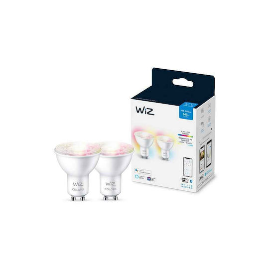 WiZ Becuri Smart LED 4.7W pentru Dulie GU10 și Formă PAR16 RGB 345lm 2buc