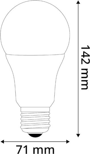 Avide ABG27EW-16W-AP Λάμπα LED 16W 71mm για Ντουί E27 και Σχήμα A70 Θερμό Λευκό 901lm