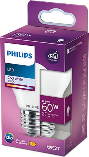 Philips LED Bulb 6.5W 78mm for Socket E27 Natural White 806lm